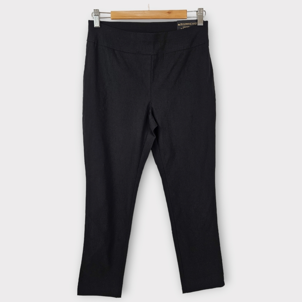 Chico's So Slimming Brigitte Pants Slimming Tummy Control Black 0P Ankle Small